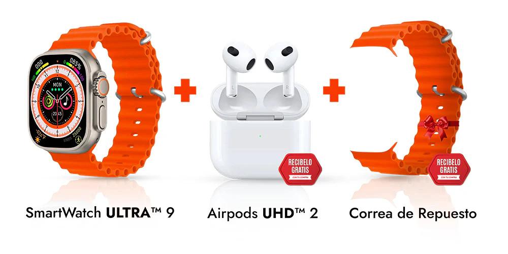 SmartWatch 9 ULTRA 2™ + Airpod (DISPONIBLE SOLO EN NEGRO)